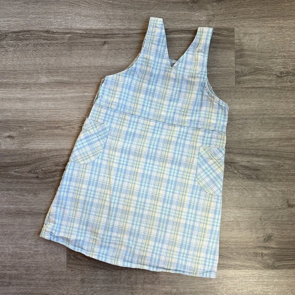OshKosh B'gosh blue plaid vintage overall dress
